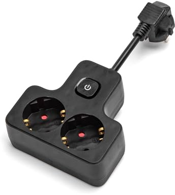 Clavija de 2 vías con Cable Corto de 5 cm para Conexiones eléctricas y adaptaciones en Dispositivos.