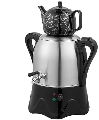 Théière Turque Électrique, Bouilloire Turque Pour Infuser Du Thé Noir, Récipient Bouillant De 3 L Et Capacité De Théière 1L, Arrêt Automatique Et Protection Contre L'ébullition À Sec, Pour Thé Russe
