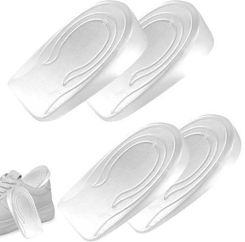 Amexo 2 Pares Taloneras Silicona Transparente, Plantillas Gel Plantillas de Aumento de Altura Plantillas Fascitis Plantar (1 cm + 2 cm) (Mujer(1cm+2cm))