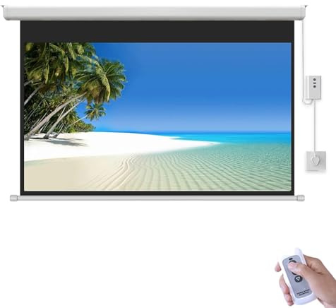 Motorized Projector Screen 50/60/72,16:9 4K HD Electric Projector Screen Wall Mounted Ceiling Movie Screen For Indoor Outdoor Cinema(72in/179in)