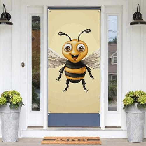 Türabdeckungen mit Honigbienen-Motiv, dekorative Valentinstag-Türdekoration, Fotografie-Banner, Türbanner für Veranda, Hintergrund, Poster für Urlaub, Party, Garten, Terrasse, Innen- und Außenbereich