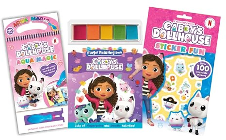 Anila's Gabby's Dollhouse Activity Set with Aqua Magic, Finger Painting & Sticker Book.