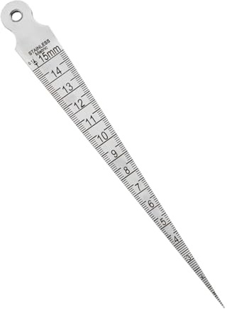 Spessimetro a lamelle Calibro a cuneo da 1-15 mm Calibro conico for fori di fessura Righello in acciaio inossidabile Calibro conico for ispezione di saldatura Strumento di misura metrico Ine per cande