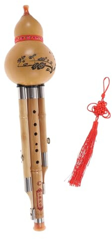 Chinesisches Hulusi Bambus C Key mit Zwei Sub und Einem Plunger | Traditionelles Instrument, für Anfänger und Musikliebhaber, Elegante Optik, Einfach und Bequem zu Spielen Zufälliger Stil