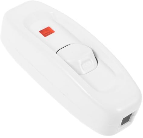 DECOMELODY Interrupteur de Lampe Vintage Gw320 Voyant Indicateur, Plastique et Noyau en Cuivre, Interrupteur de Remplacement Sûr et Fiable pour Lampe de Chevet Blanc