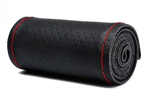 Rivestimento Protettivo Volante Coprivolante Per Auto Copertura Protettiva Per Volante Resistente All'usura Assorbente Del Sudore, Sicuro, Semplice Ed Elegante Decorazione Per Auto(Black and Red-50CM)