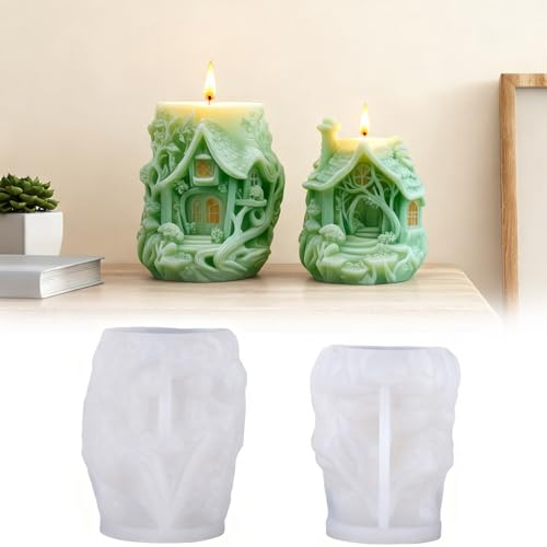 Stampo per candele in silicone 3D per Natale, stampo per candele in silicone, forma per candele in silicone, fai da te, forma per candele, artigianato per albero di Natale, ornamenti per candele