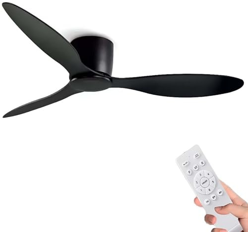 MULIANBOX 42 Inch Ceiling Fan Without Light with Remote Control Reversible Fans for Indoor Balcony Garage Bedroom Living Room Patio 6 Speeds No Noise