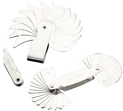 Jauge à rayon en acier inoxydable Messwerkzeug for Radiusmessgerät 0,3–7 mm R-Messgerät R7,5–15 mm/R15,5–25 mm/R25–50 mm Bogenradius-Messwerkzeug Bogenlineal(R52-100mm)