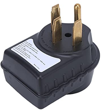MasYosh 50A RV överspänningsskydd, 125 50Amp Hane Till Hona Adapterplugg 45000A Spike 3150J med LED-indikatorer, för Resesläp Husbilar