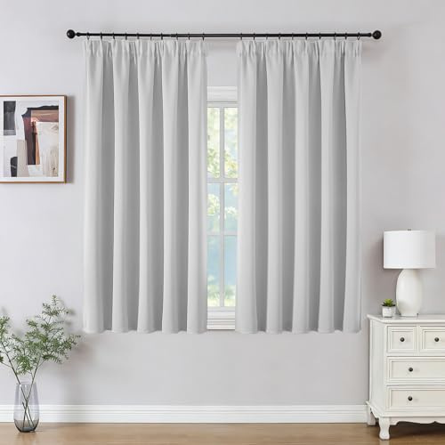 CUCRAF Vorhänge Blickdicht mit Kräuselband 2 Stück H145 x B140 cm Thermovorhang Schallschutz Verdunklungsvorhänge Kälteschutz für Wohnzimmer Kinderzimmer Schlafzimmer Vorhang