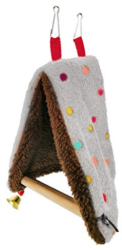 Capanna per uccelli rifugio nido trespolo supporto tenda in peluche con perline colorate e campana letto per pappagalli gabbia per parrocchetti decorazioni sospese materiale per nidificazione degli