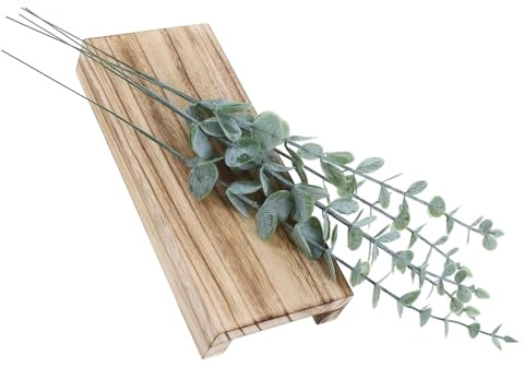Genérico Maceteros Decorativos Interior con Jarrón Colgante de Pared en Madera y Eucalipto Artificial, Decoración Versátil para Hogar Estilo Granja con Instalación Fácil