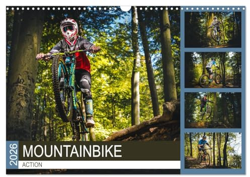 Mountainbike Action (Wandkalender 2026 DIN A3 quer), CALVENDO Monatskalender: Action quer durch den Wald (CALVENDO Sport)