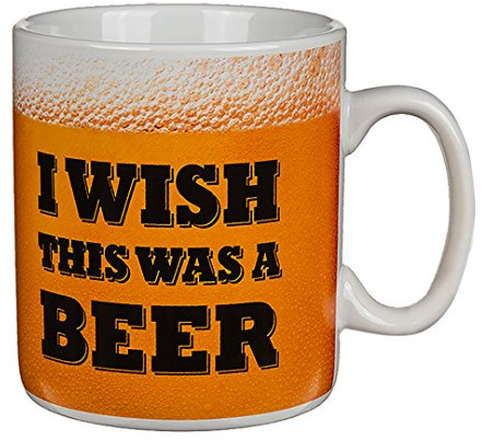 Haus und Deko XL Beer Mug Jumbo Coffee Mug Approx. 750 ml I Wish This was Beer