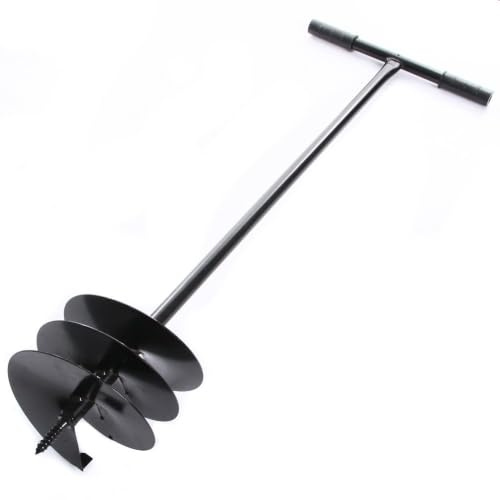rg-vertrieb Handbohrer Robuster Erdbohrer für Zaunpfähle & Pflanzen – Profi Erdlochbohrer mit rutschfestem Griff Pflanzbohrer schwarz 5 Durchmessern zur Auswahl (230mm)