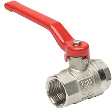 Meister Kugelhahn – Hochwertiges Messing – Beidseitiges Innengewinde | Mit langem Stahlhebel und vollem Durchgang – Absperrhahn für Wasserleitungen – Wasserhahn – Anschluss 24,66 mm (3/4 Zoll) IG
