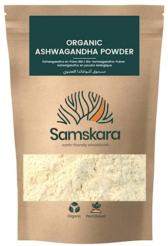 Ashwagandha en polvo BIO | Withania Somnifera Ginseng Indio | cultivo ECO | Especie Ayurvedico | de Samskara tribe (250g x 1 unidad) | usar en batidos, tes, sopas, harinas y mas