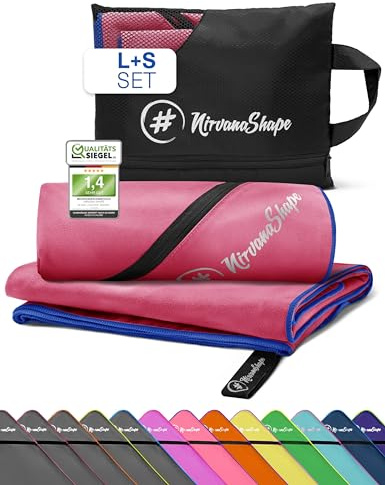 NirvanaShape Serviettes Microfibre | absorbantes, légères, à séchage Rapide | draps de Bain, Serviettes de Voyage, Serviettes de Sport | Idéales pour Les Voyages, Le Sport, Le Yoga, Le Sauna