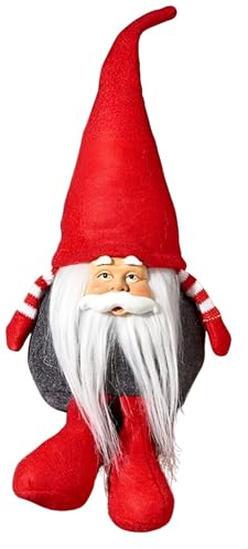 Dekoleidenschaft Kantensitzer Wichtel 25 cm hoch aus Terrakotta & Textil, Kantenhocker, Weihnachtsdeko, Dekofigur sitzend, Weihnachtswichtel, Weihnachtsfigur