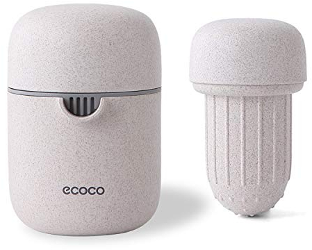 Meiyijia Exprimidor Manual de limón, exprimidor de cítricos, Tapa Incluida,Colador y Recipiente, Apto para Lavavajillas, sin BPA (Beige)