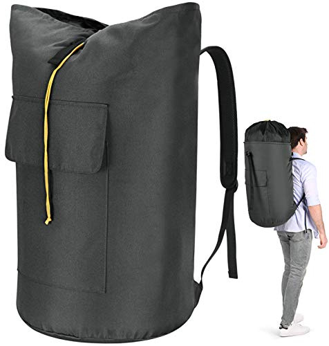 Wäschesack, extra große Wäschesäcke mit Riemen, robuster Wäschesack, Rucksack, tragbarer schmutziger Kleidersack für Studentenwohnheim, Wohnung, Waschsalon, College-Wäschesack