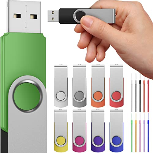 FEBNISCTE USB Stick 3.0 USB Flash Drive 8GB 10 Stück Flash Memory Pens | 8 Giga Metal Pendrive Stilvoller tragbarer USB Flash Drive - Bunte 8GB Pen Drive Geschenk USB3.0 Flash Drive