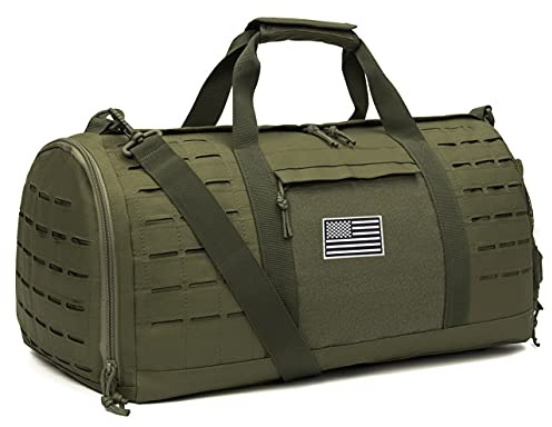 QT&QY 40L Bolsa Militar táctica para Hombres Bolsa de Deporte para Gimnasio Bolsa para Fitness Viaje Bolsa de Entrenamiento con Compartimento para Zapatos Bolsa Baloncesto y fútbol de Fin de Semana