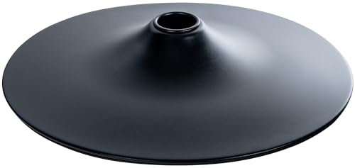 CLP Bodenteller Metall rund 38,5 cm, Ersatzfuß für Barhocker, robust und stabil, mit Anti-Rutsch-Gummiring, in Chrom oder Schwarz matt, Farbe:schwarz, Größe:45 cm