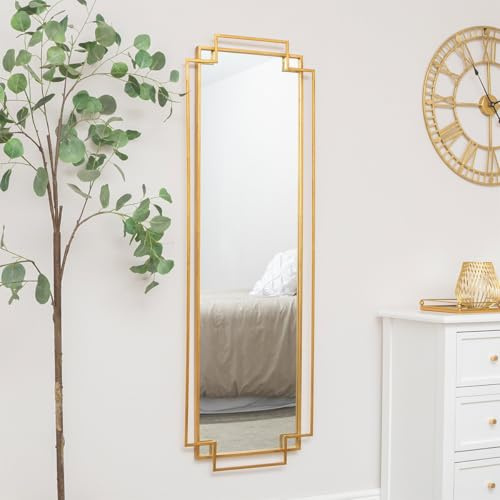 Melody Maison Gold Art Deco Wall Mirror 142cm x 47cm