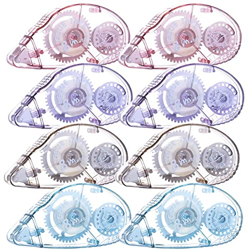 Kettion 8 Stück Fotokleber Doppelseitig Selbstklebend Kleberoller, Scrapbook Zubehör Kleberoller Maus für Basteln Scrapbook, Foto, Fotoalbum, Basteln, Klebemaus Kit,(8 mm x 8m)