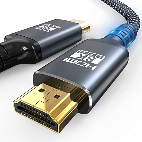 Eareyesail Câble HDMI 2.1 8 K de 3 m, 48 Gbit/s ultra haut débit pour jeux vidéo, compatible 8K @ 60 Hz/4K @ 120 Hz, eARC, HDR dynamique, HDCP 2.2/2.3, 3D, VRR pour moniteur 120 fps PS5/PS4/X-Box/Roku