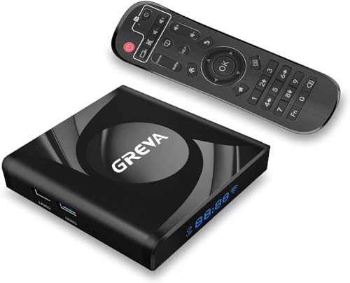 GREVA 8K Android TV Box Android 13.0 TV Box 4GB RAM 32GB ROM RK3528 Chipset Supporto 2.4/5.0GHz WiFi6 HDR10 Blutooth 5.0 USB3.0 Ethernet LAN HDMI 2.0 Internet TV-Box Smart 3D HD Client Streaming