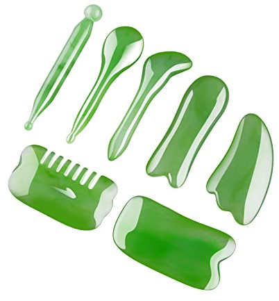 Gesichtshaut Stick Eye Meridian Scraping Board Resin Pulling Set,F