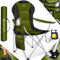 KESSER® Campingstuhl faltbar bis 150 kg Angelstuhl Faltstuhl Klappstuhl Gepolstert mit Armlehnen, hohe Rückenlehne Strandstuhl, Klapphocker inkl. Campinglicht Getränkehalter Tasche & Becher Khaki