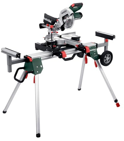 metabo Kappsäge KGS 216 M - 1200 W - Mit Zugfunktion, Präzisionsschnitt, LED-Schattenlinie, robustes Aluminiumdesign - Ideal für Holz- und Metallarbeiten - Inkl. Maschinenständer KSU 251 und Zubehör