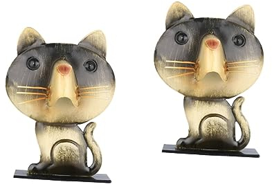 Warmhm 2stücke Katze Brillenhalter Aus Eisen Kreativer Brillenständer Für Sonnenbrillen Und Brillen Dekorativer Aufbewahrungsort Für Katzenliebhaber Stabil Und Praktisch