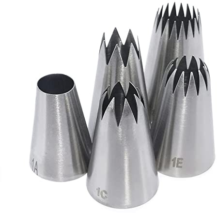 Piping Nozzles,Nozzles Decorating， Piping Nozzle Pastry Nozzles 5 Pcs Set Cupcake Paper Cups Cream Nozzles for Pastry Bag Piping Bag Spuitzak Cake Decorating Tips