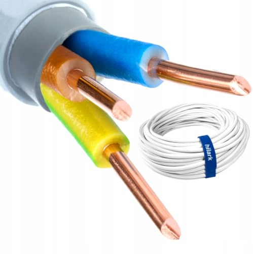 Hilark cable tech NYM-J Kabel 3x1,5 mm² 3G1,5 Feuchtraumkabel Starkstromkabel Elektrokabel Installationsleitung 100m