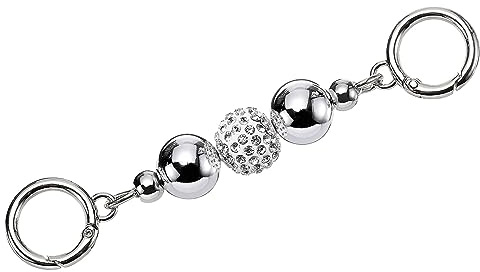 QUARKZMAN Sac Main Sangle Rallonge, 14,5 cm/5,7 Perle Sac Court Chaîne Remplacement pour Femmes Sac Main Épaule Bandoulière Sac (Argent)