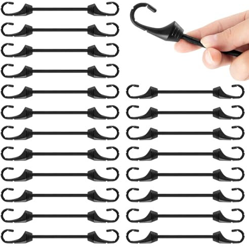 Corda elastica piccola da 5 cm con ganci, 20 mini ganci elastici resistenti ai raggi UV, diametro 5 mm, corde elastiche per fissaggio di base