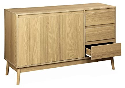 Alice's Home Anrichte in Holzdekor 2 Türen und 3 Schubladen L 120 x B 39 H 76cm - Dune