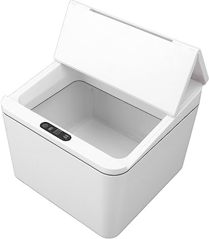 XHTLLO Poubelle Automatique, Poubelle à Détection Intelligente De 4 L avec Couvercle Pliable, Poubelle sans Contact à Levage Et Fermeture Automatique, pour Bureau, Table De Chevet