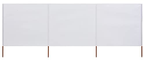 CIADAZ 3-teiliges Windschutzgewebe 400 x 160 cm Sandweiß, Zaun Sichtschutz, Sichtschutz Garten, Windschutz, Gartensichtschutz, Bauzaun Sichtschutz, Terassen Sichtschutz