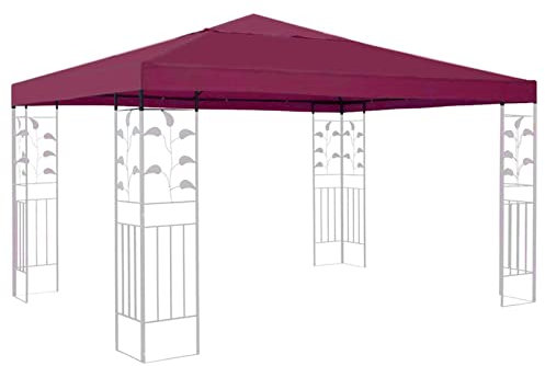 OHaGin Auvent de Rechange pour tonnelle de Barbecue 3 x 3 m – Toit de tonnelle pour Barbecue extérieur, abri pour Barbecue Uniquement, Couvercle supérieur Uniquement, sans Cadre (Rouge)