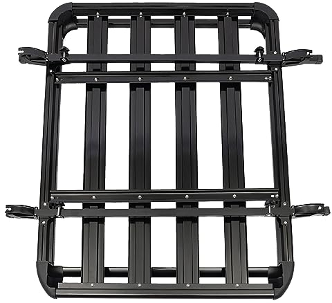 Universal Dachträger Cargo, Auto-Dachgepäckträger Dachträger Dach, Gepäckträger Gepäckkorb, Korb Gepäck Fracht Träger Metall Schwarz 127 X 97 cm für alle SUV-Modelle