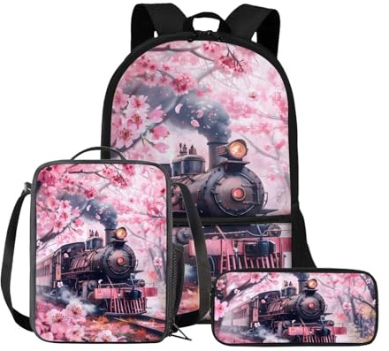 Binienty 3-teiliges Schultaschen-Set, Rucksack mit Lunchtasche und Federmäppchen für Kinder, Kleinkinder, Mädchen, Jungen, 3D-Dinosaurier, Einheitsgröße, Kinderrucksack
