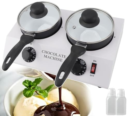forplubossmmp Máquina Eléctrica para Derretir Chocolate | Máquina Calentadora para Derretir Chocolate De 80W | Herramientas para Hornear Fuentes De Chocolate | 30~85°C/86~185℉ Ajustable (Olla Doble)