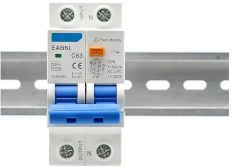 AMEHRU AC230V MCB Protector de Fugas RCBO protección contra Cortocircuitos de sobrecarga 2P 4P 30mA Interruptor de Circuito de Corriente Residual RCCB RCD(2P,32A)