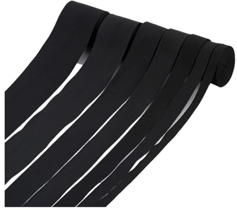 BrightGlow Baumwolle Nahtband 100% Baumwolle Gurtband 10 m Baumwollgewebe aus Leinwandbindung Tape Ribbon Baumwollband Dekoband für DIY Handwerk Nähen Kleidungszubehör Schwarz 50MM